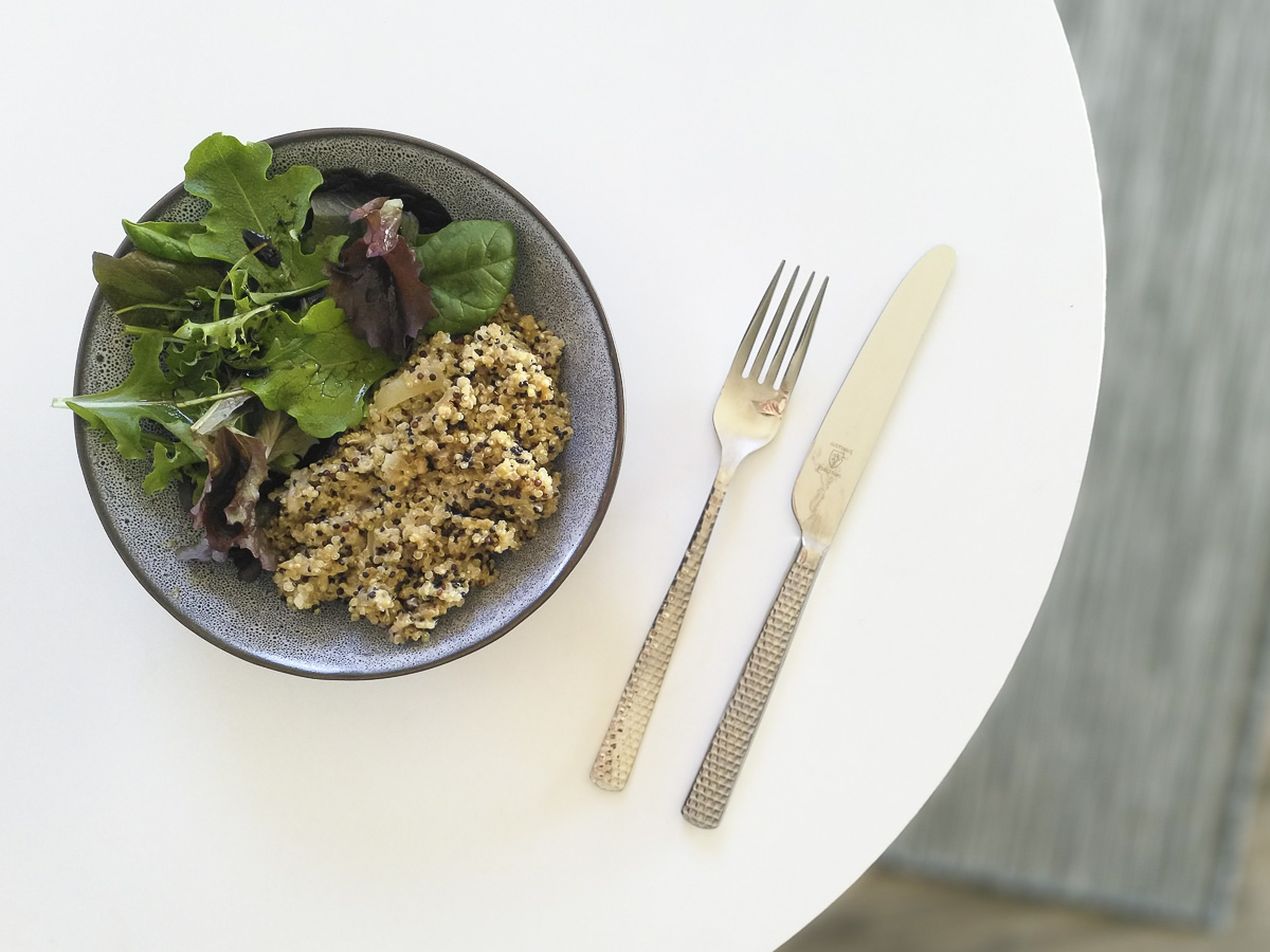 risotto de quinoa aux champignons