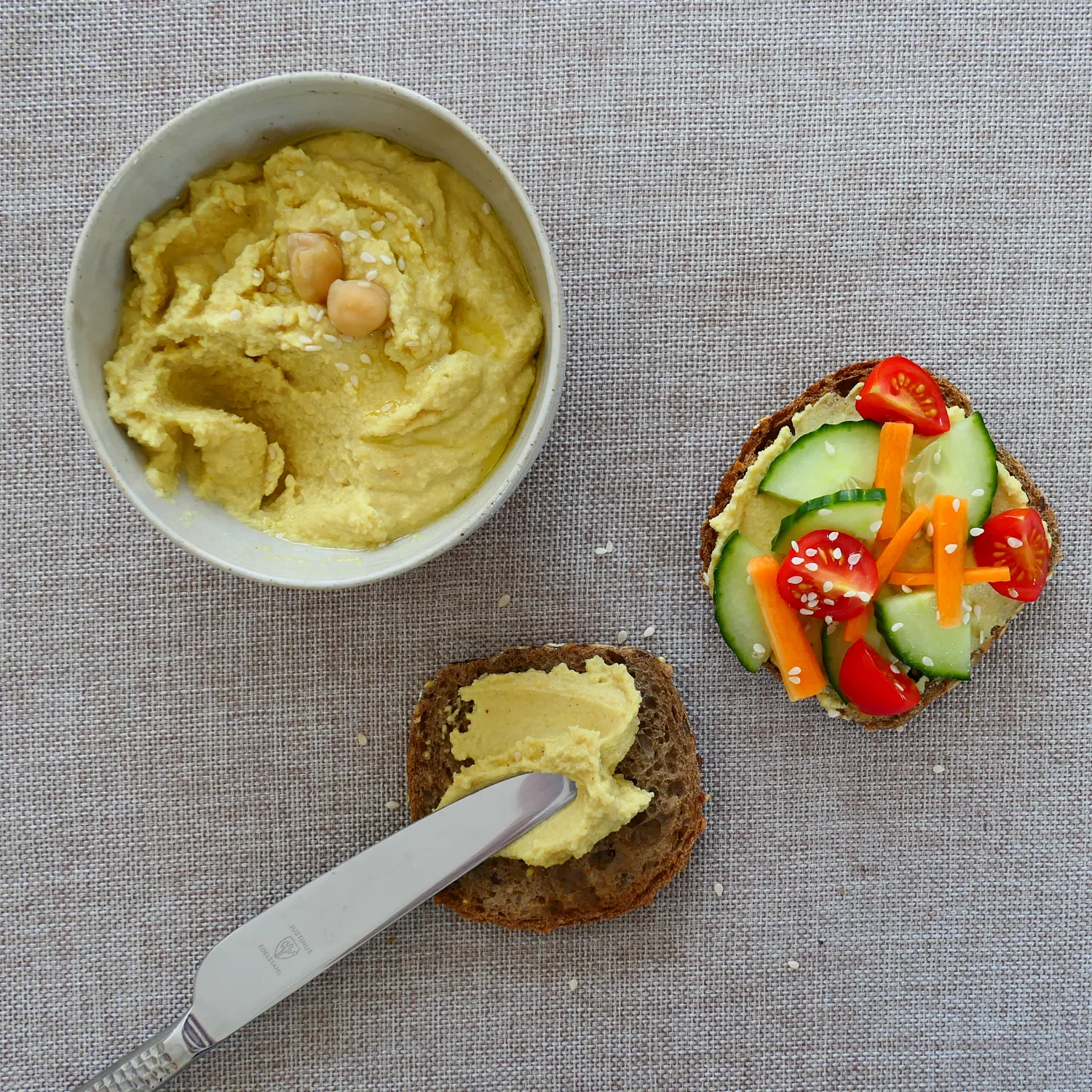 tartine houmous curry