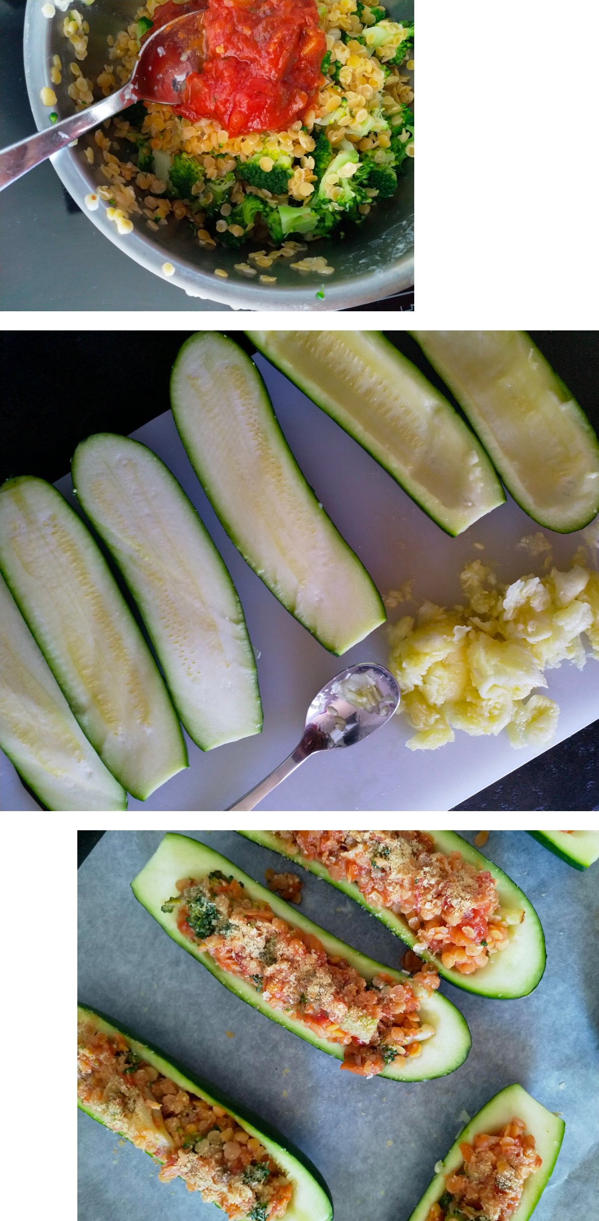étapes recette courgette farcie