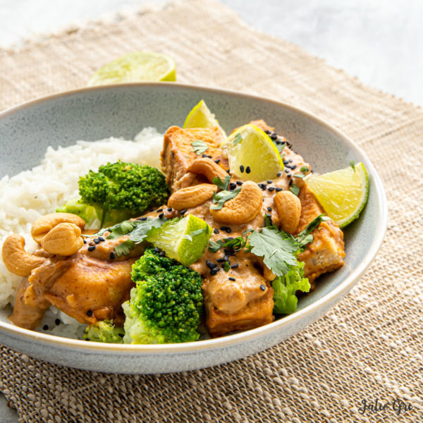 Recette Tempeh d'okara et sa sauce cacahuète