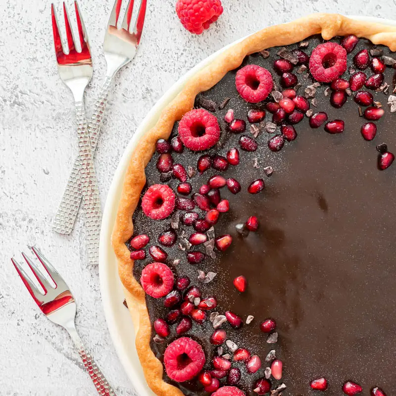 tarte chocolat framboises