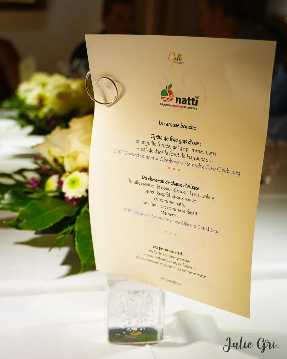 Le menu de la soirée Natti 2023 "Au Boeuf Rouge" de Niederschaeffolsheim