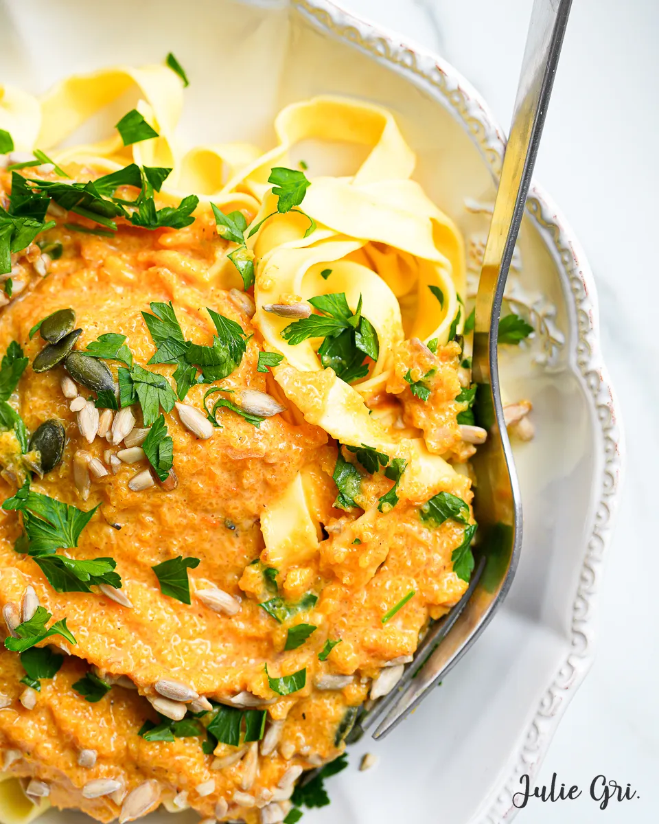 gris plan pâtes courge butternut
