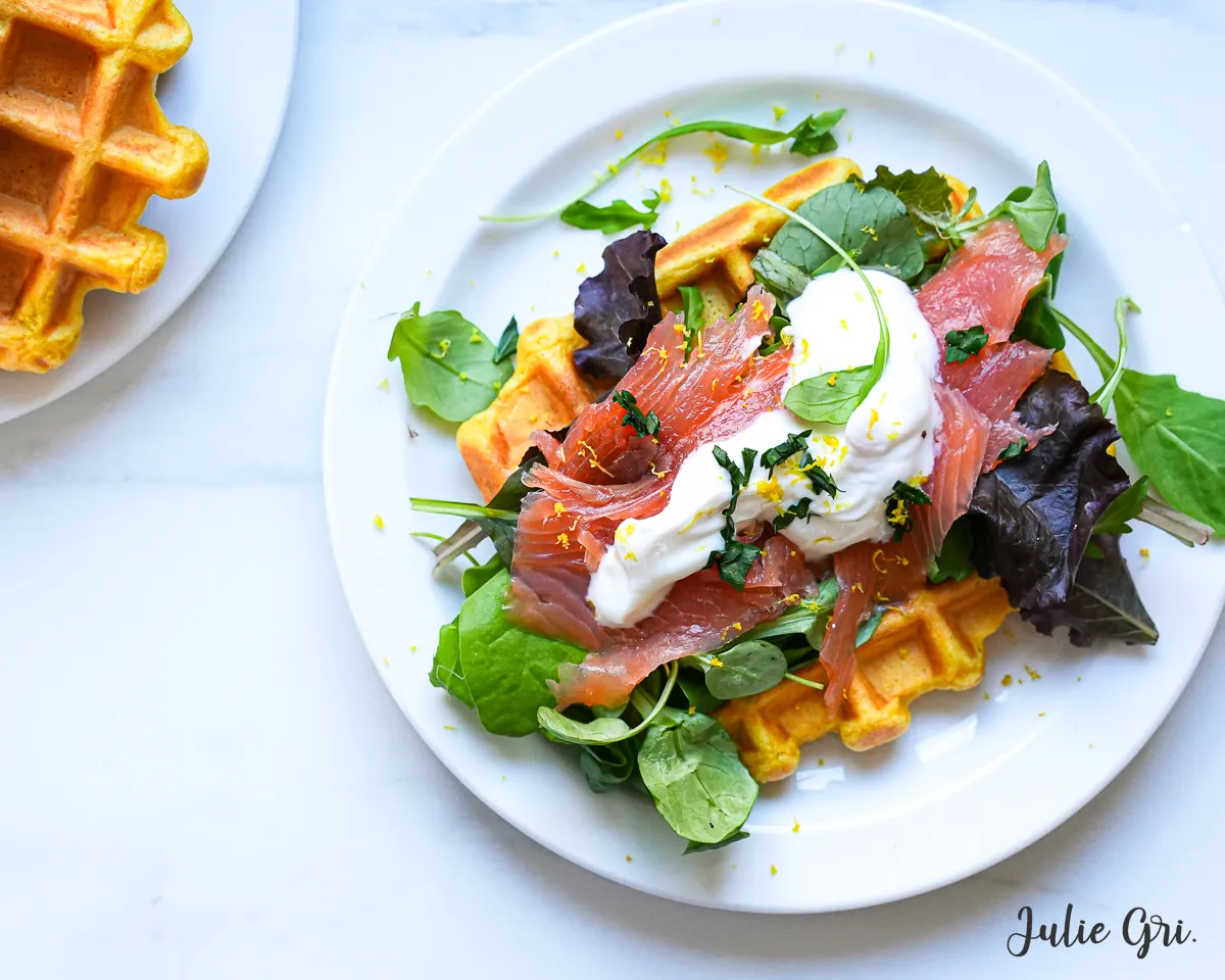 gaufre butternut au saumon fumé