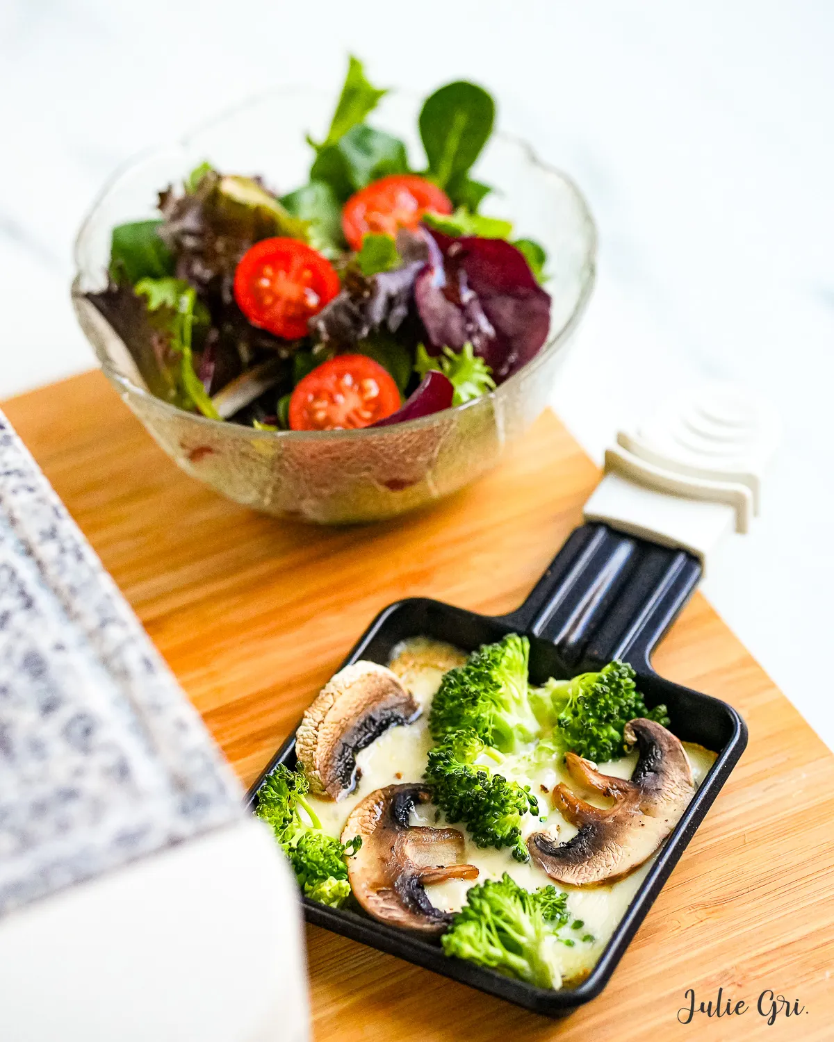 raclette végétarienne au brocoli