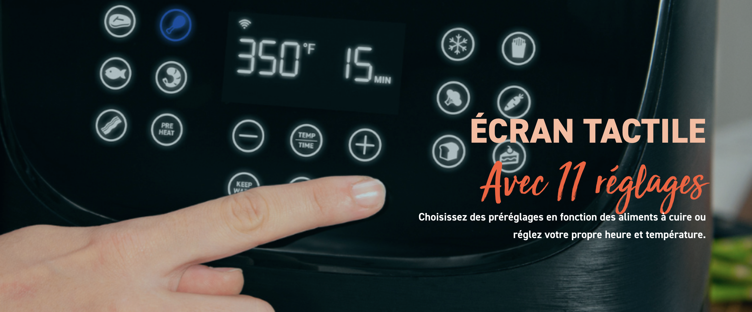 écran tactile air fryer cosori smart chef edition
