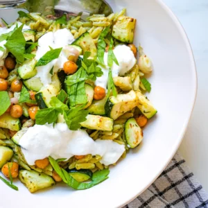orzo pesto courgette