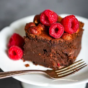brownie fondant chocolat framboise