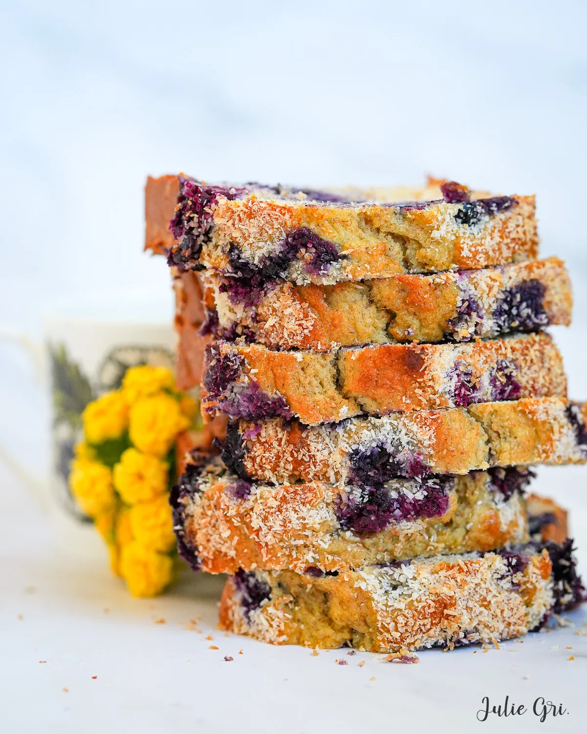 banana bread coco myrtilles