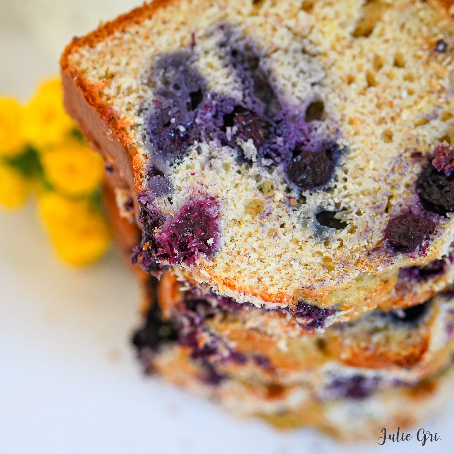banana bread coco myrtilles