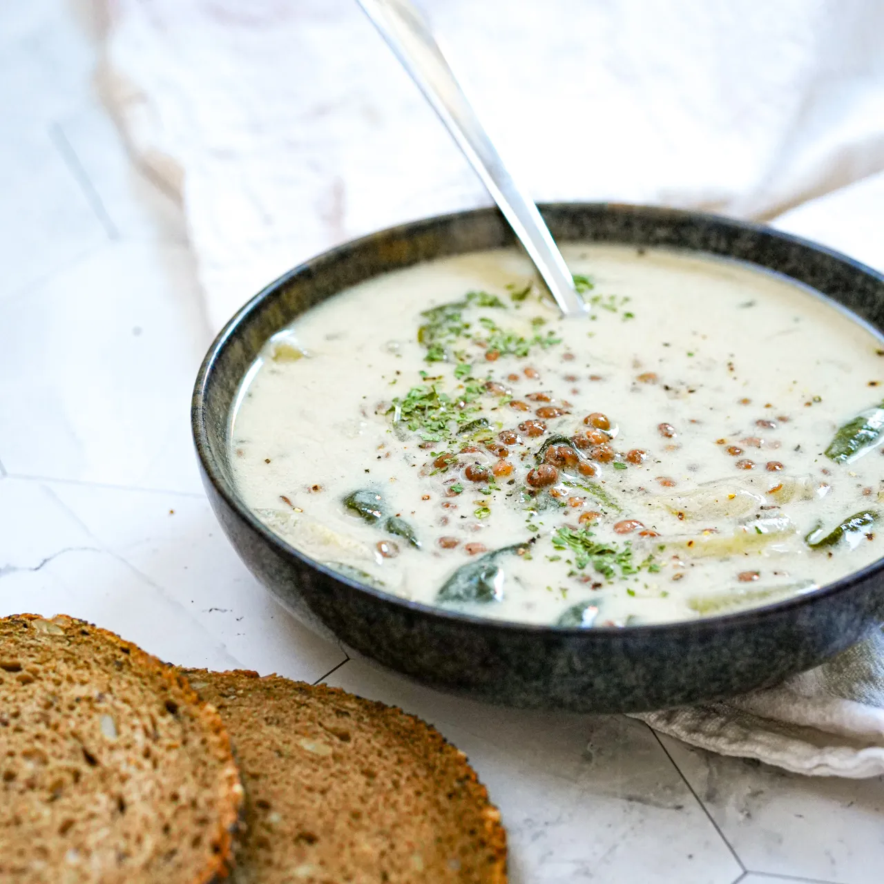 soupe lentilles epinards coco
