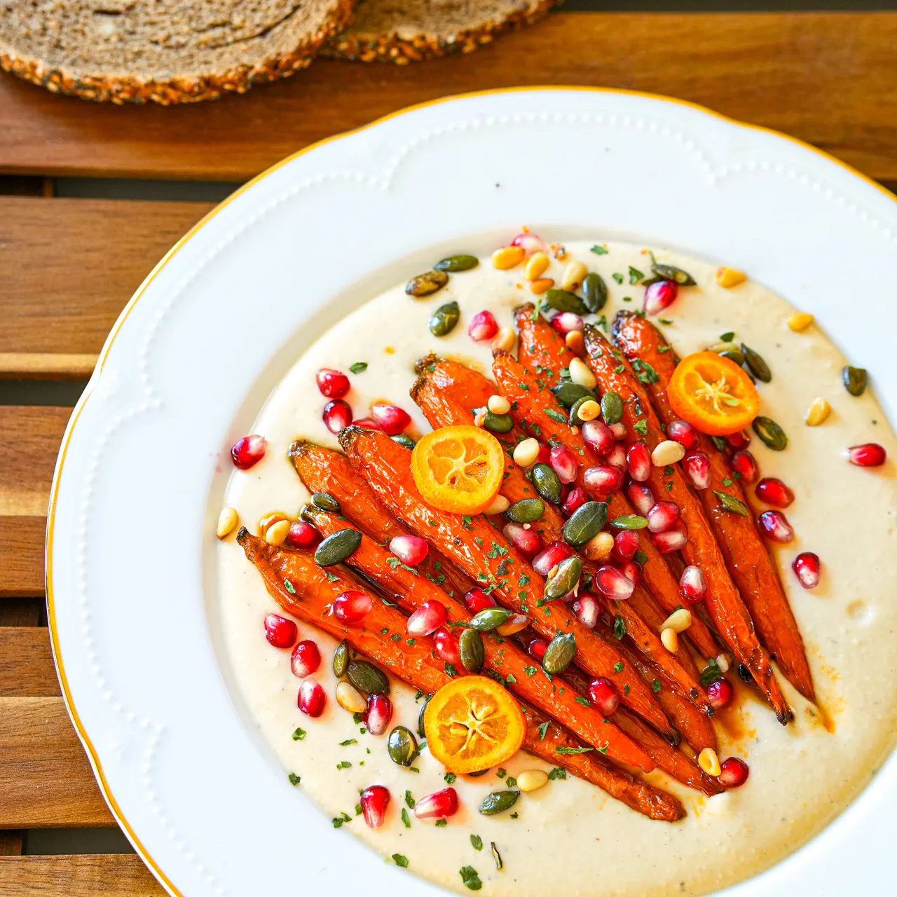carottes caramélisées houmous skyr