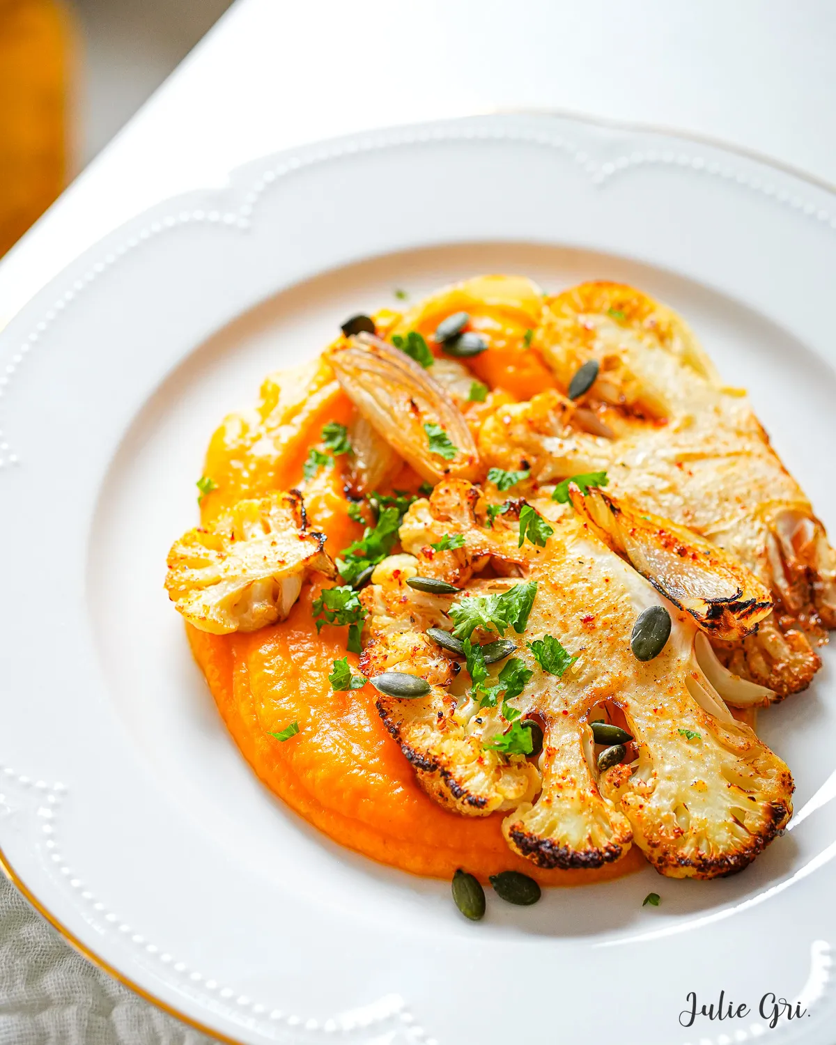chou fleur purée butternut