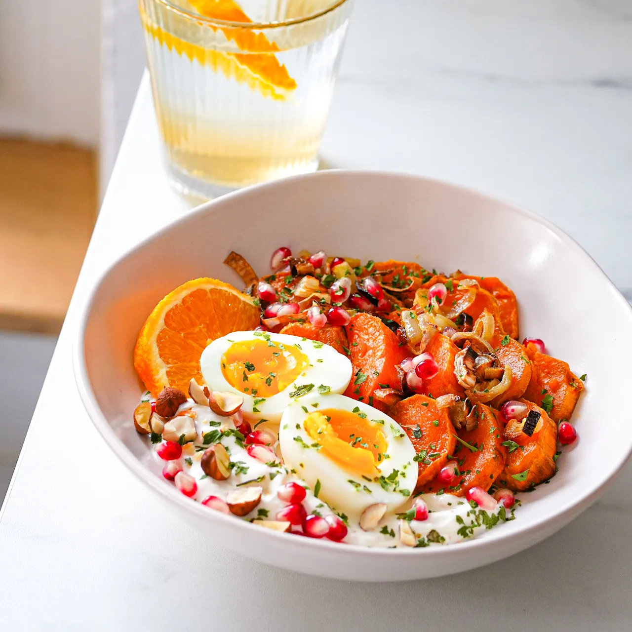 patate douce rotie sauce ricotta