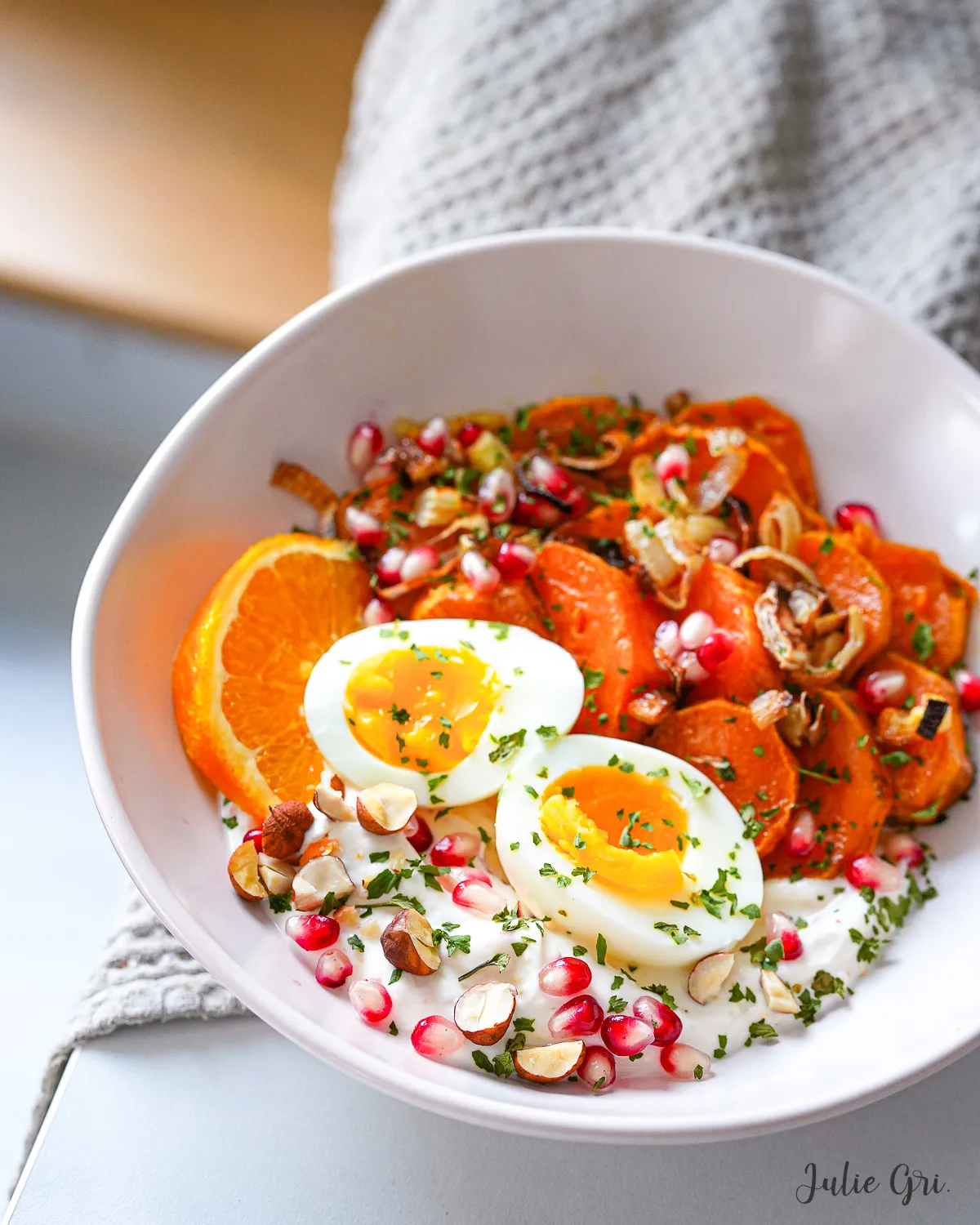 patate douce rotie sauce ricotta