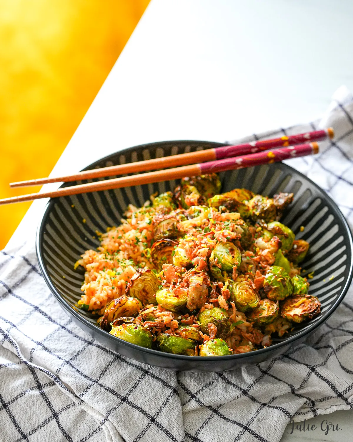 riz sauté choux de bruxelles