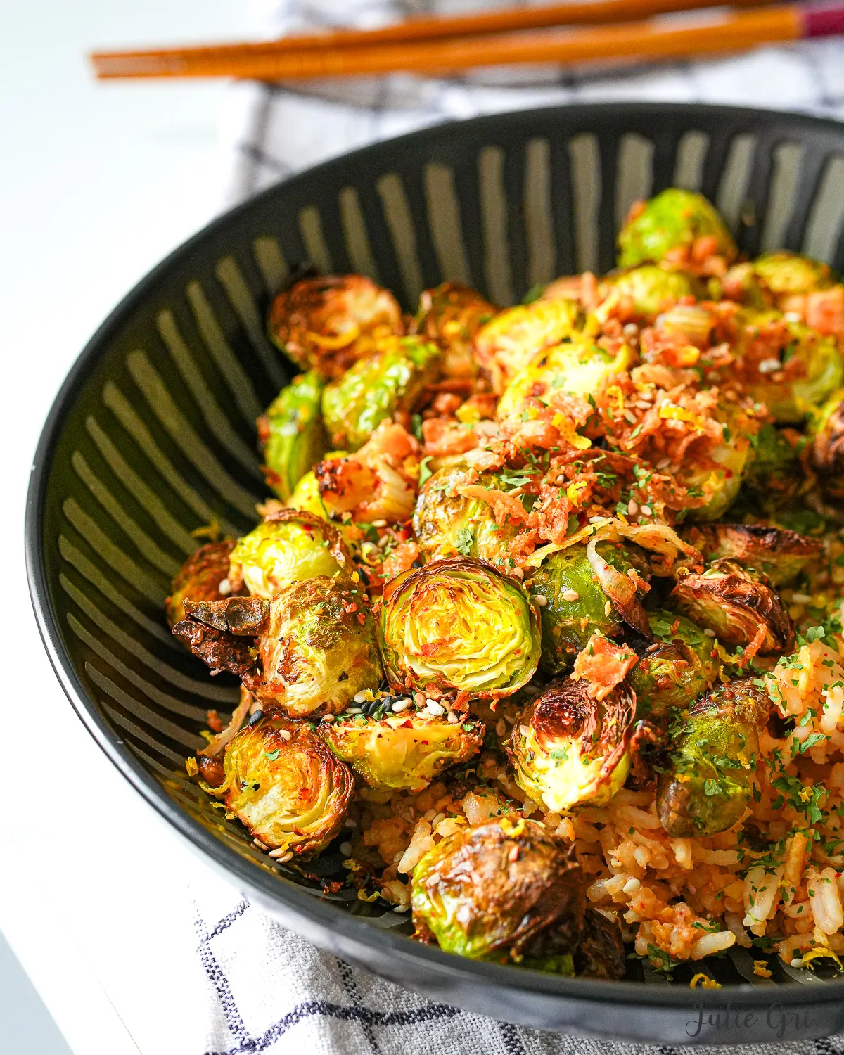 riz sauté choux de bruxelles