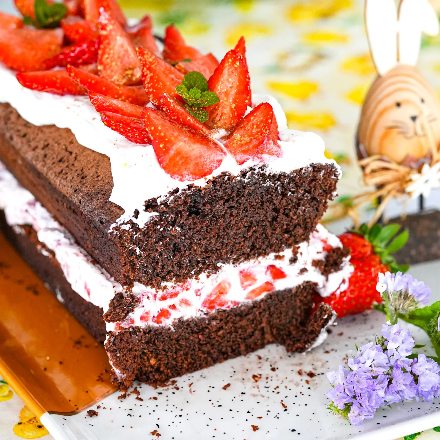gateau fraise chocolat chantilly