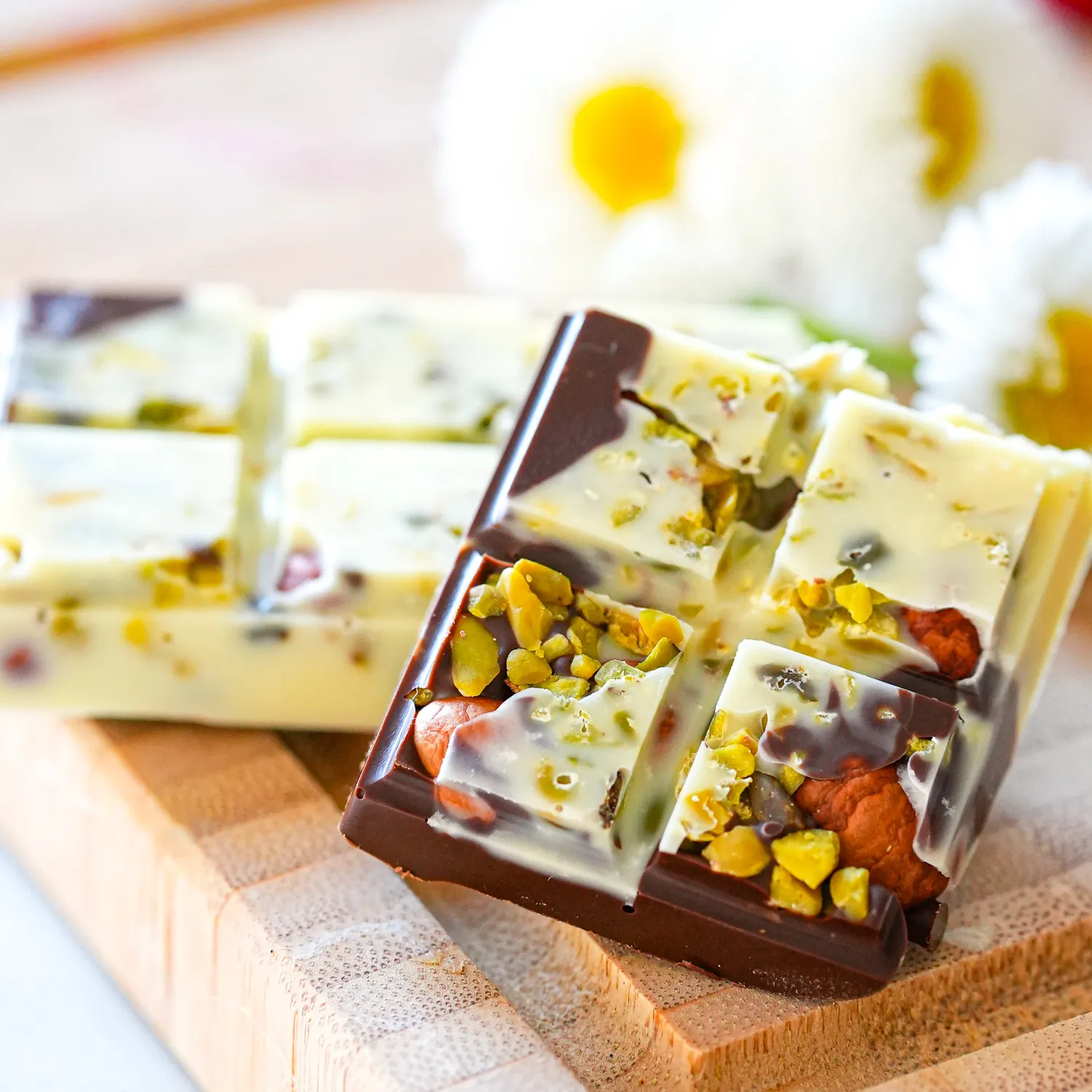 chocolat fourré noisette et pistache