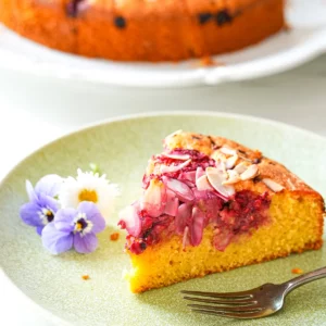 gâteau moelleux amandes et framboises