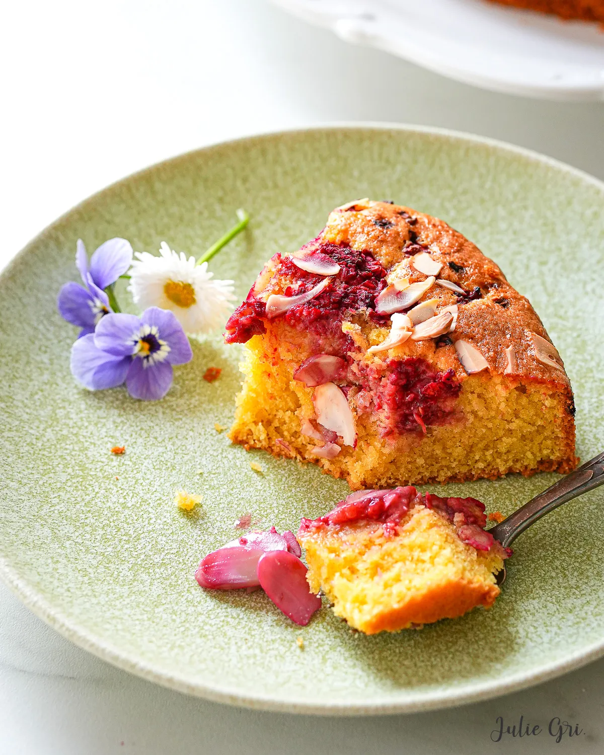 gâteau moelleux amandes et framboises