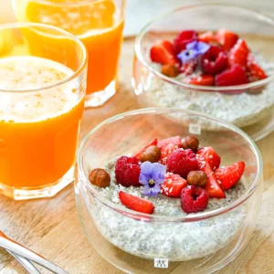 pudding de chia vanille fruits rouges