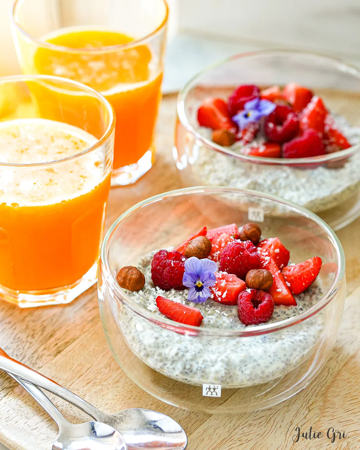 pudding de chia vanille fruits rouges