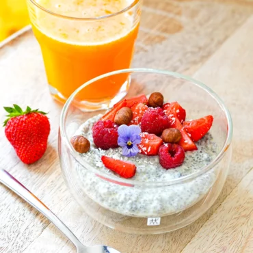 pudding de chia vanille fruits rouges