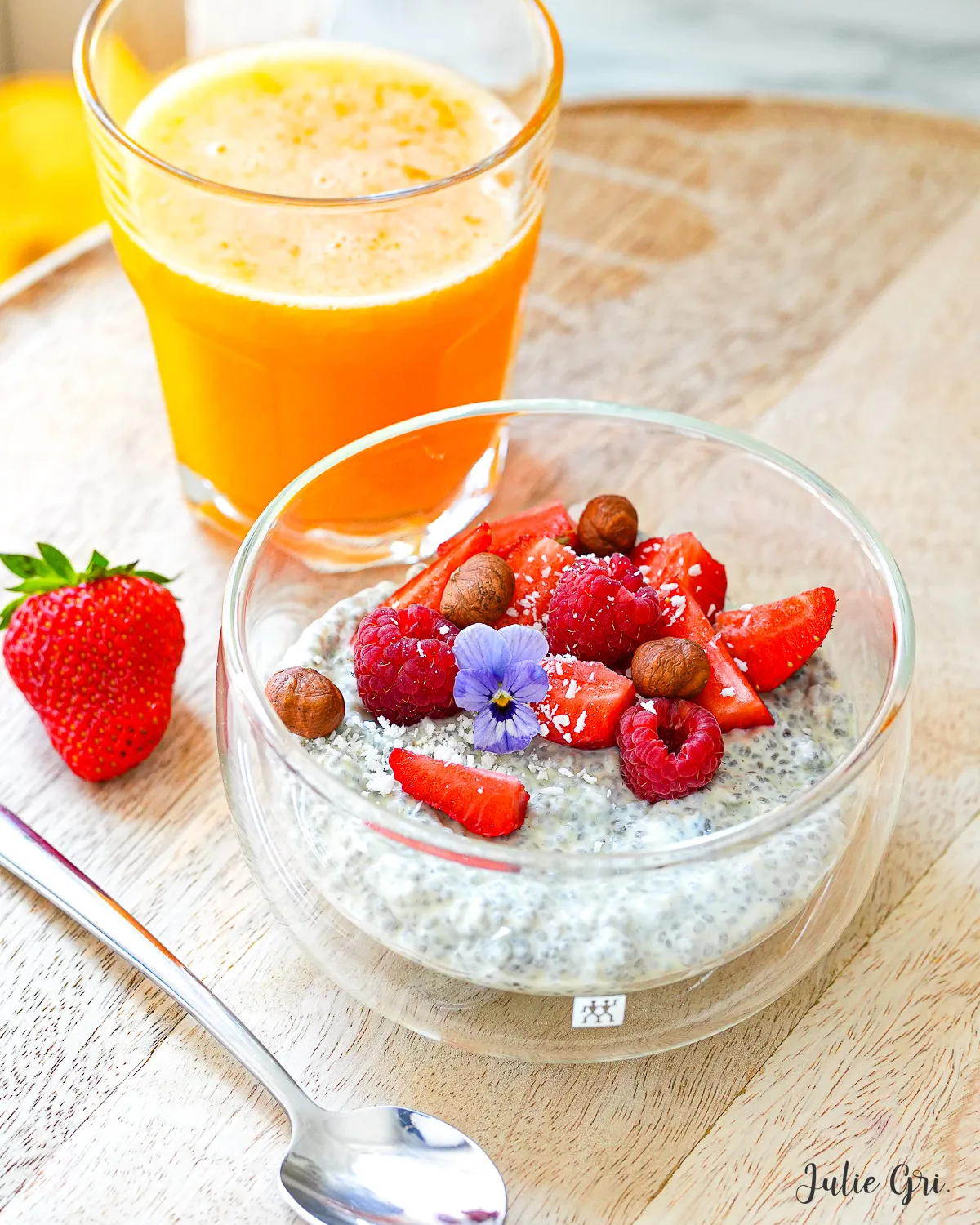 pudding de chia vanille fruits rouges