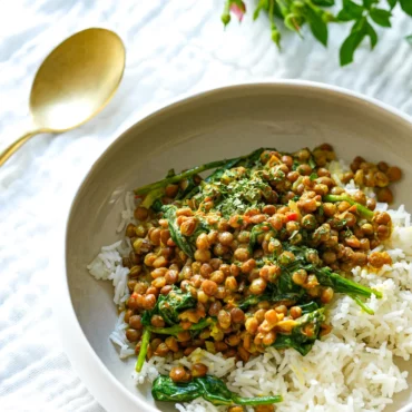 curry lentilles express epinards