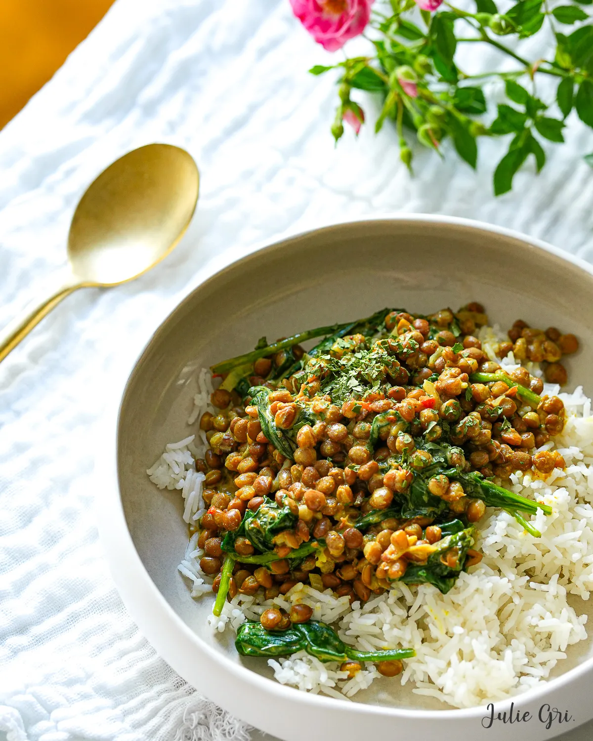 curry lentilles express epinards