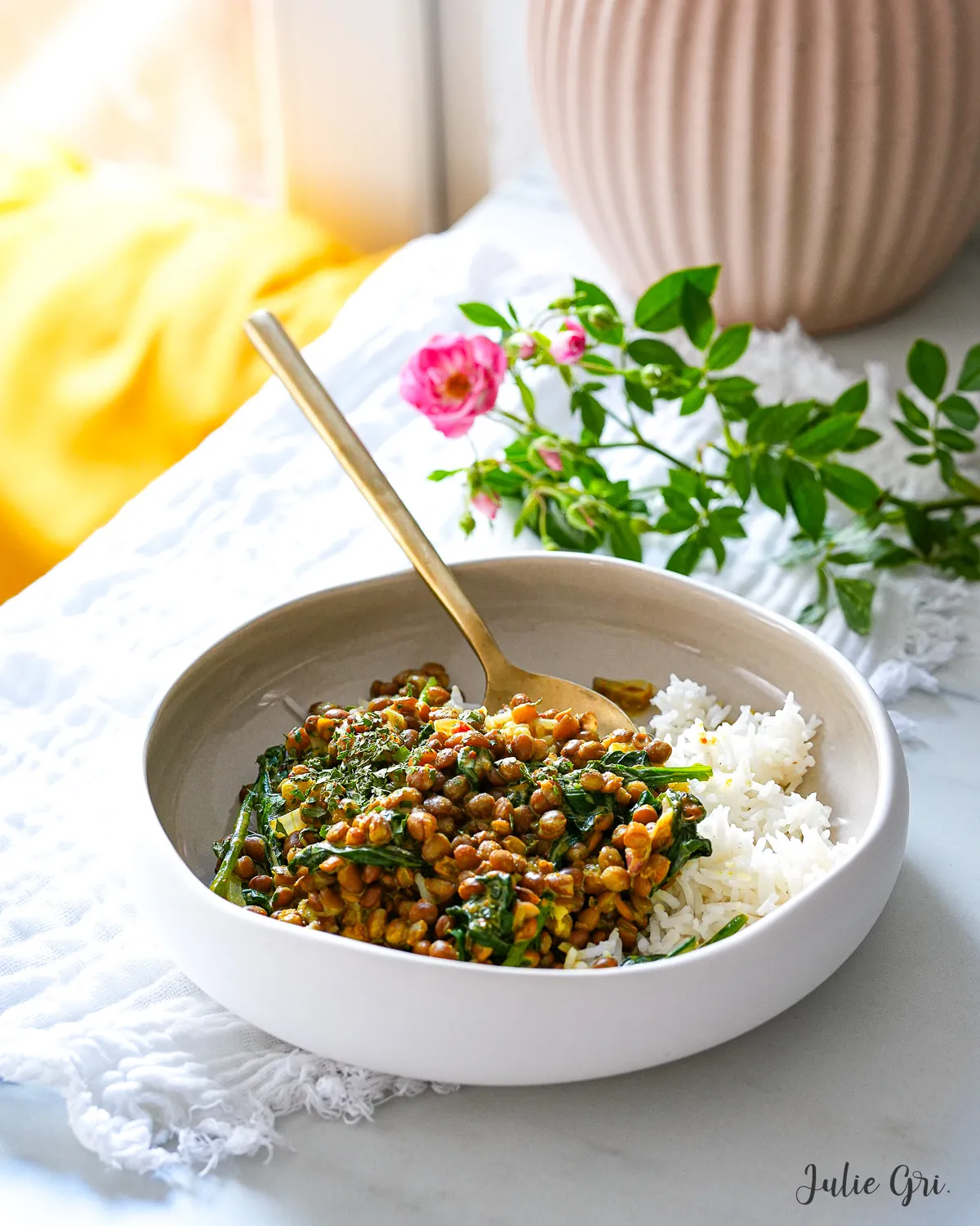 curry lentilles express epinards
