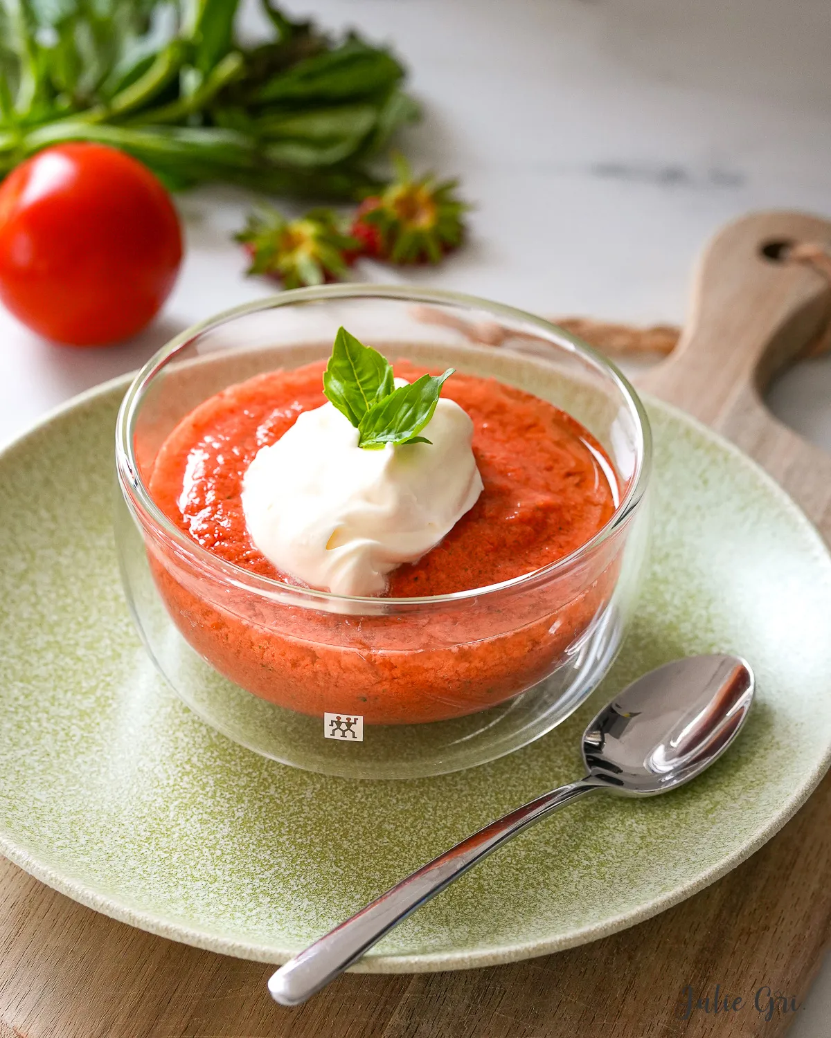gaspacho tomates fraises basilic