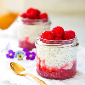 pudding de chia à la framboise
