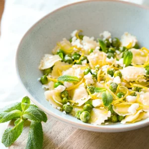 ravioles petits pois chèvre