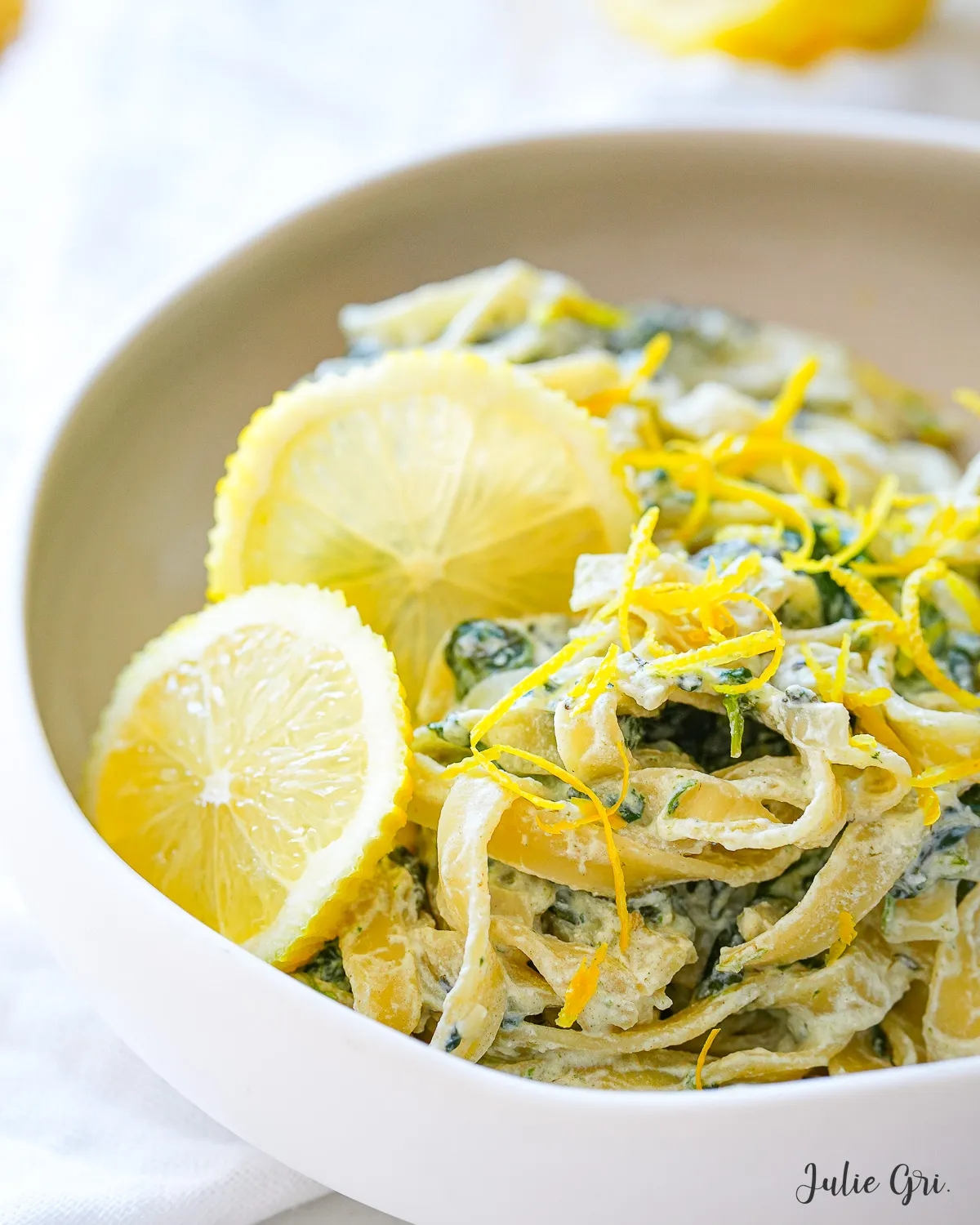 pâtes au citron épinards ricotta