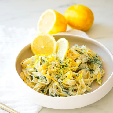 pâtes au citron épinards ricotta