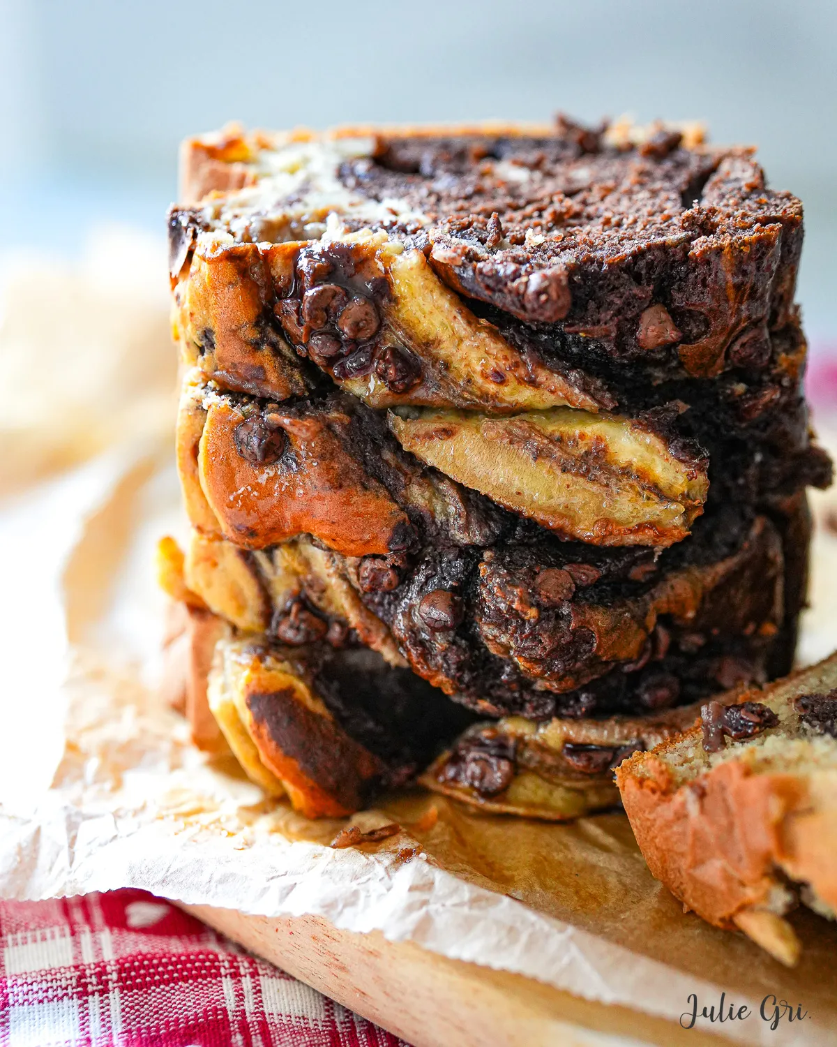 Banana bread marbré