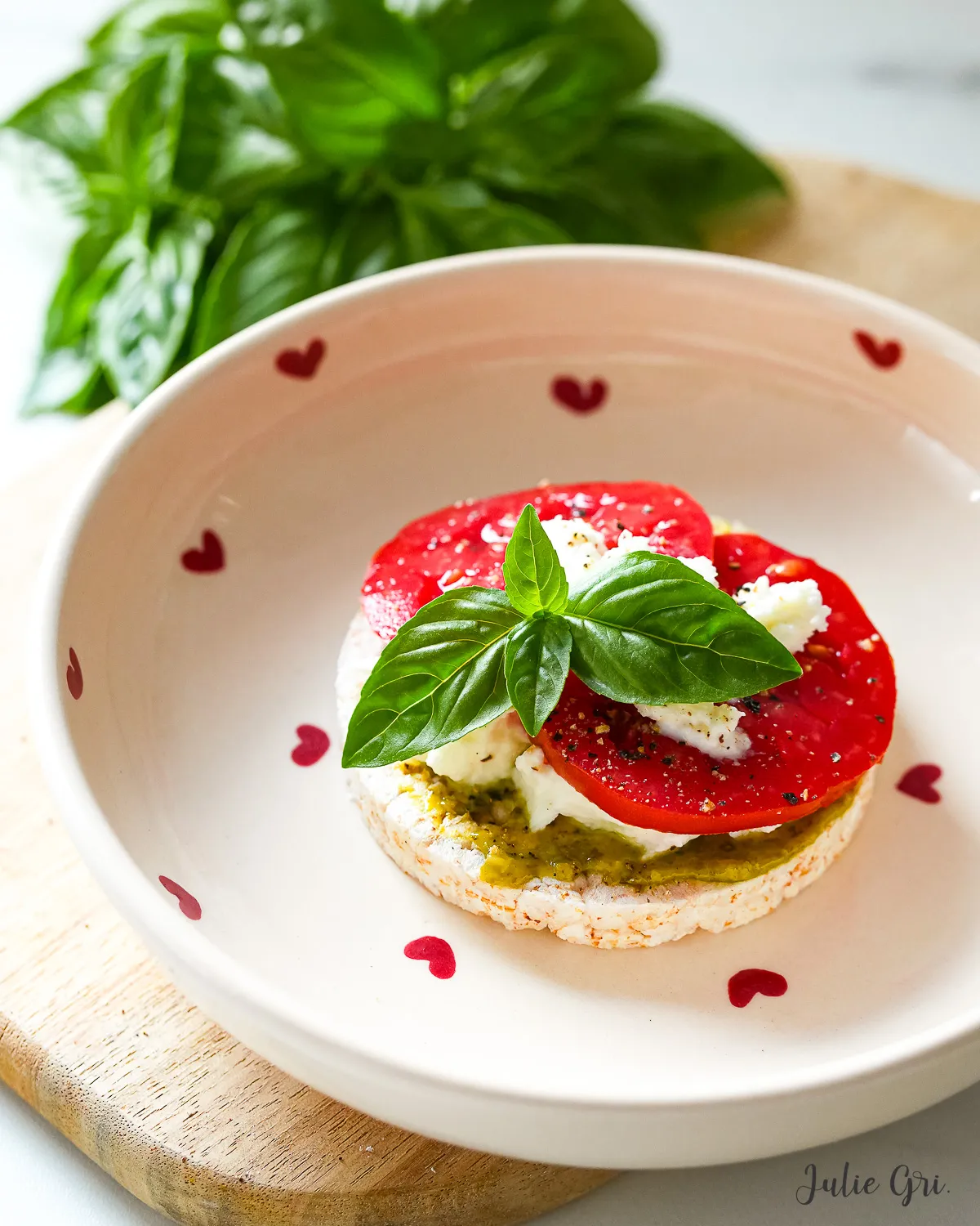 galettes de riz pesto tomate mozzarella