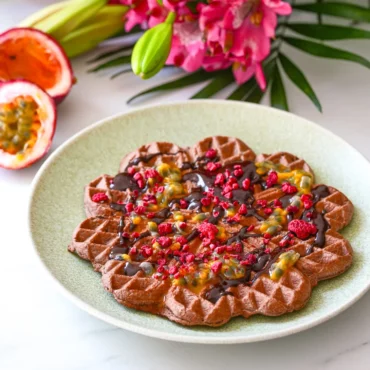 gaufres chocolat fruit passion framboise