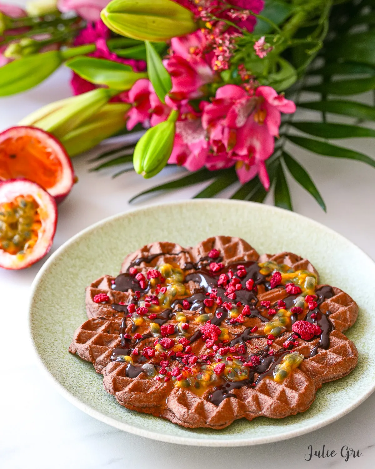 gaufres chocolat fruit passion framboise