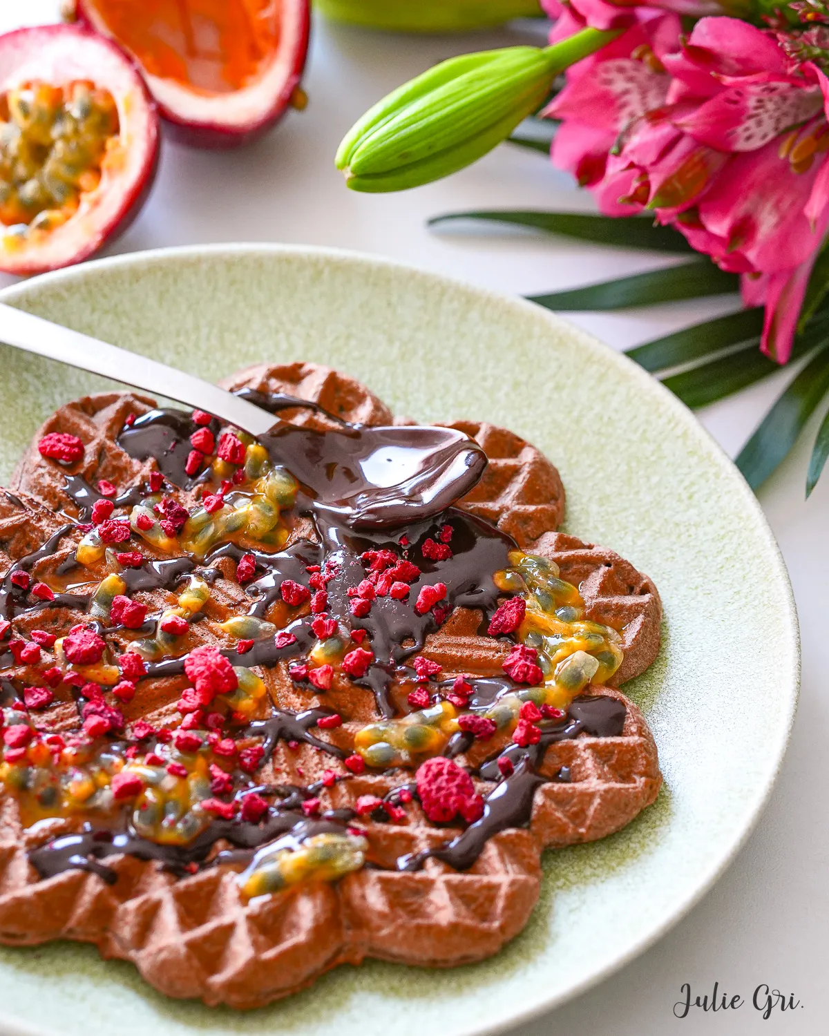 gaufres chocolat fruit passion framboise