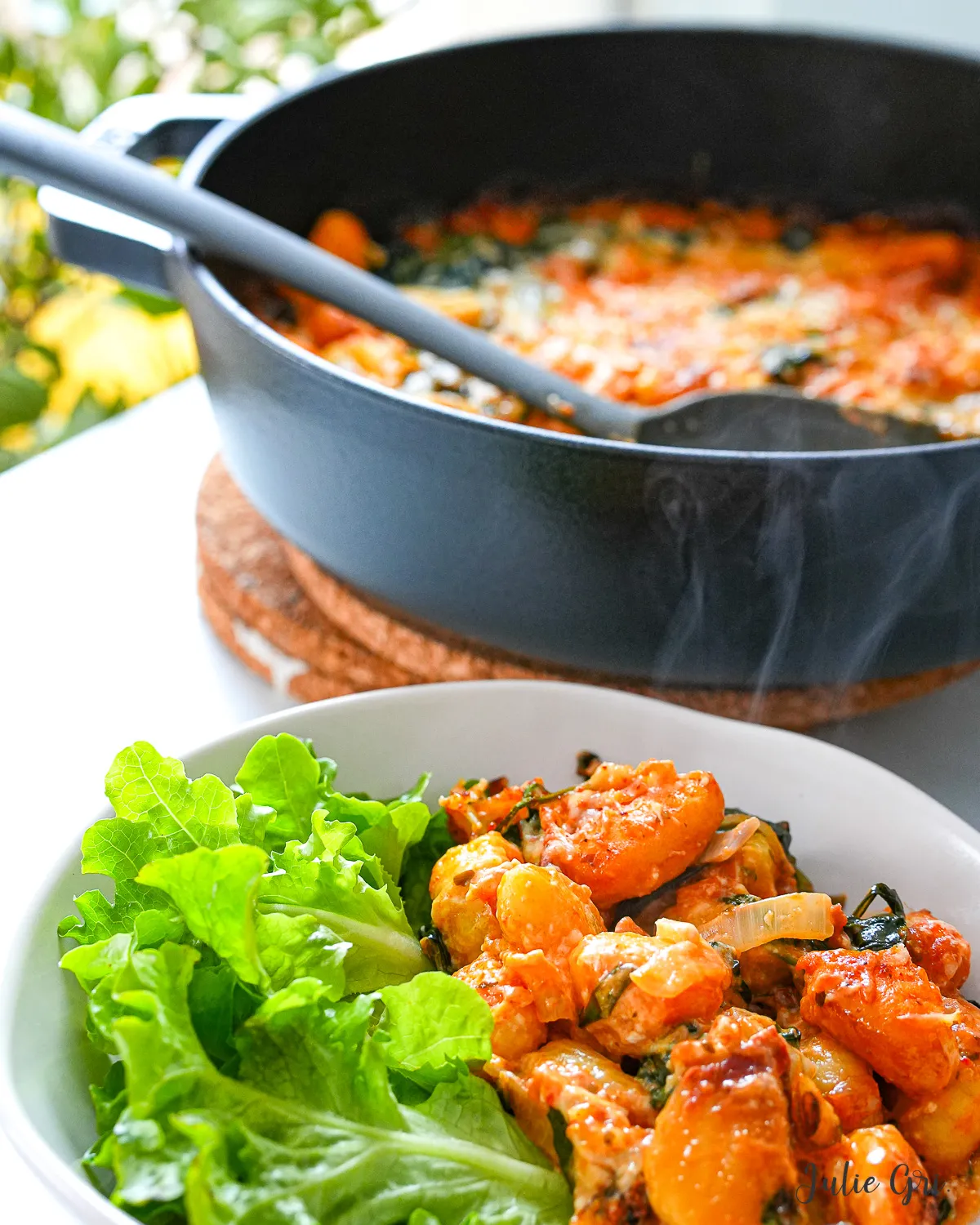 gratin de gnocchis aux épinards