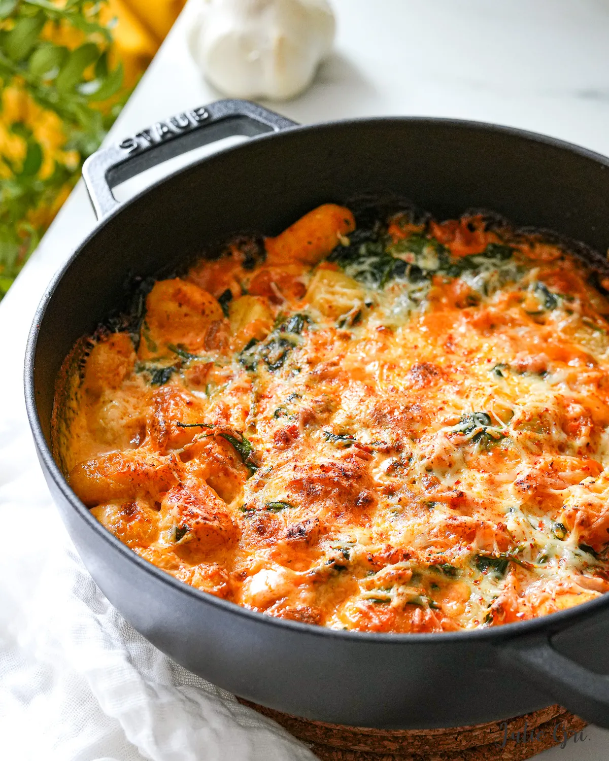 gratin de gnocchis aux épinards